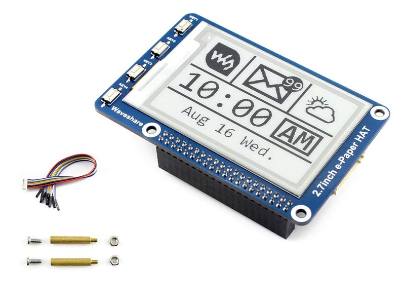 Waveshare شاشة e-Paper بحجم 2.7 إنش بدقة 264x176 مع واجهة SPI ووحدة تحكم مدمجة لجهاز Raspberry Pi 2B 3B 3B+ 4B Zero Zero W/Arduino/STM32/Jetson Nano - Image 1